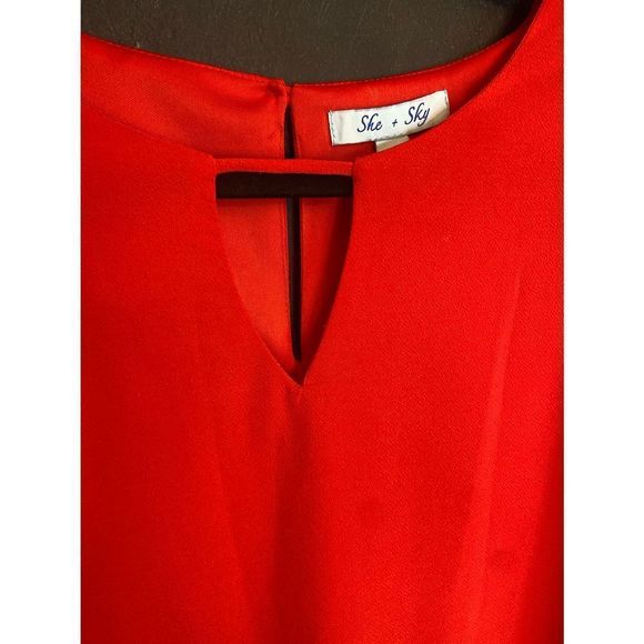 Pretty Red Dress With Scalloped Hems Size Medium - Picture 3 of 8